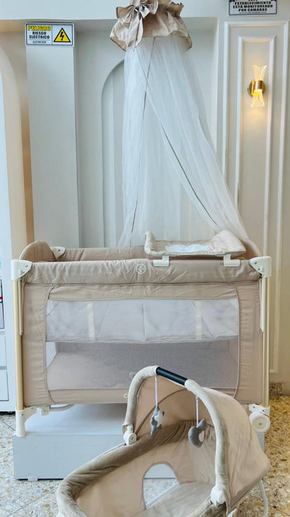 Corral Dubai Coolbaby 5 en 1 con Cambiador, Moisés y Mecedora