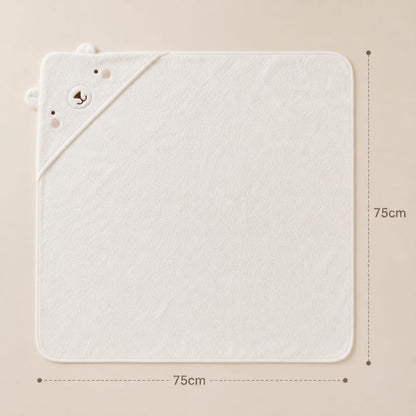 Toalla con Capucha para Bebé — Osito Crema