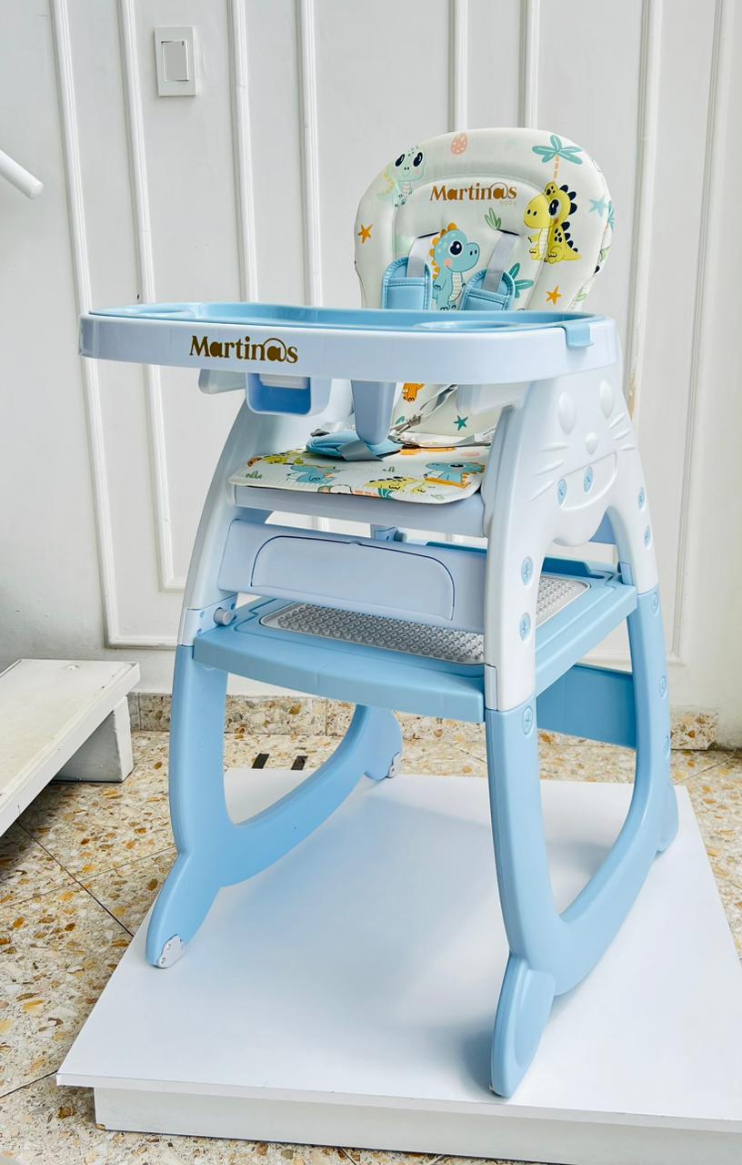 Silla de Comer Multifuncional Martinos Baby – Azul Dinos