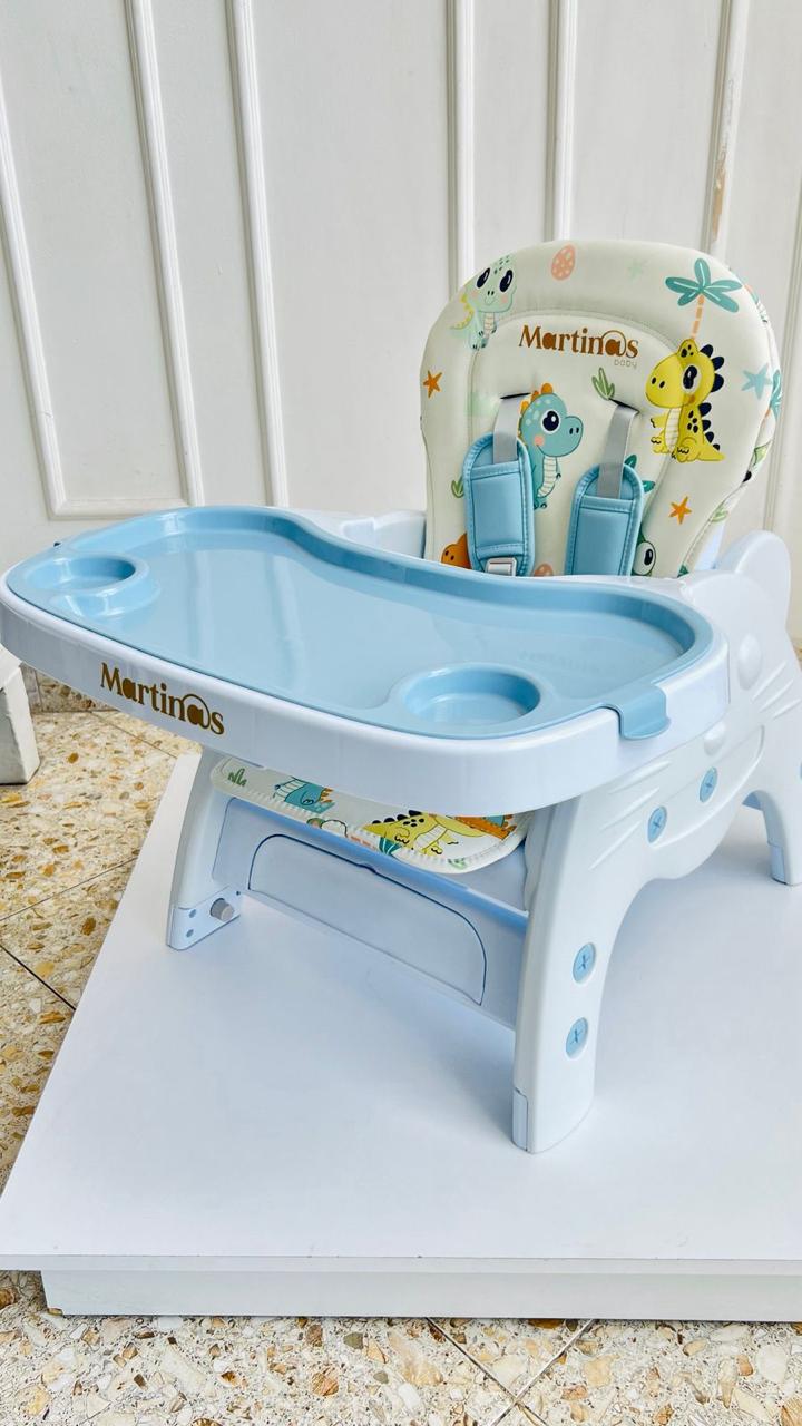 Silla de Comer Multifuncional Martinos Baby – Azul Dinos