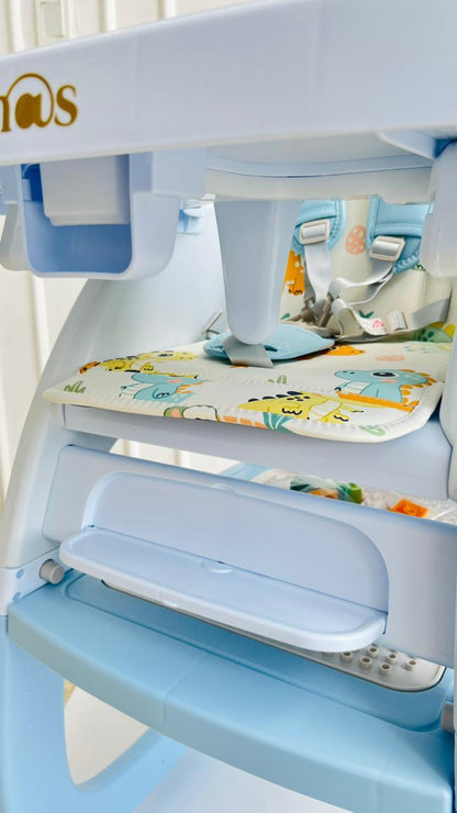 Silla de Comer Multifuncional Martinos Baby – Azul Dinos