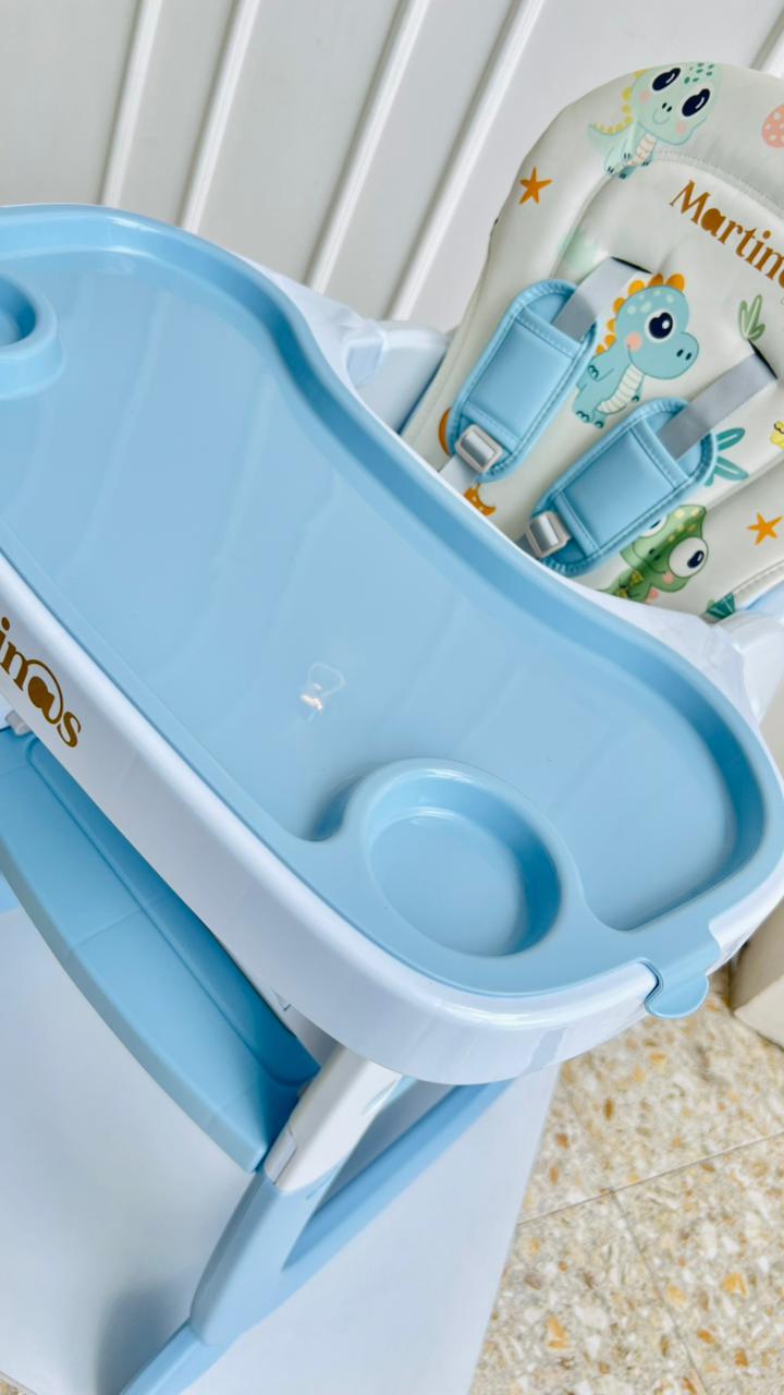 Silla de Comer Multifuncional Martinos Baby – Azul Dinos