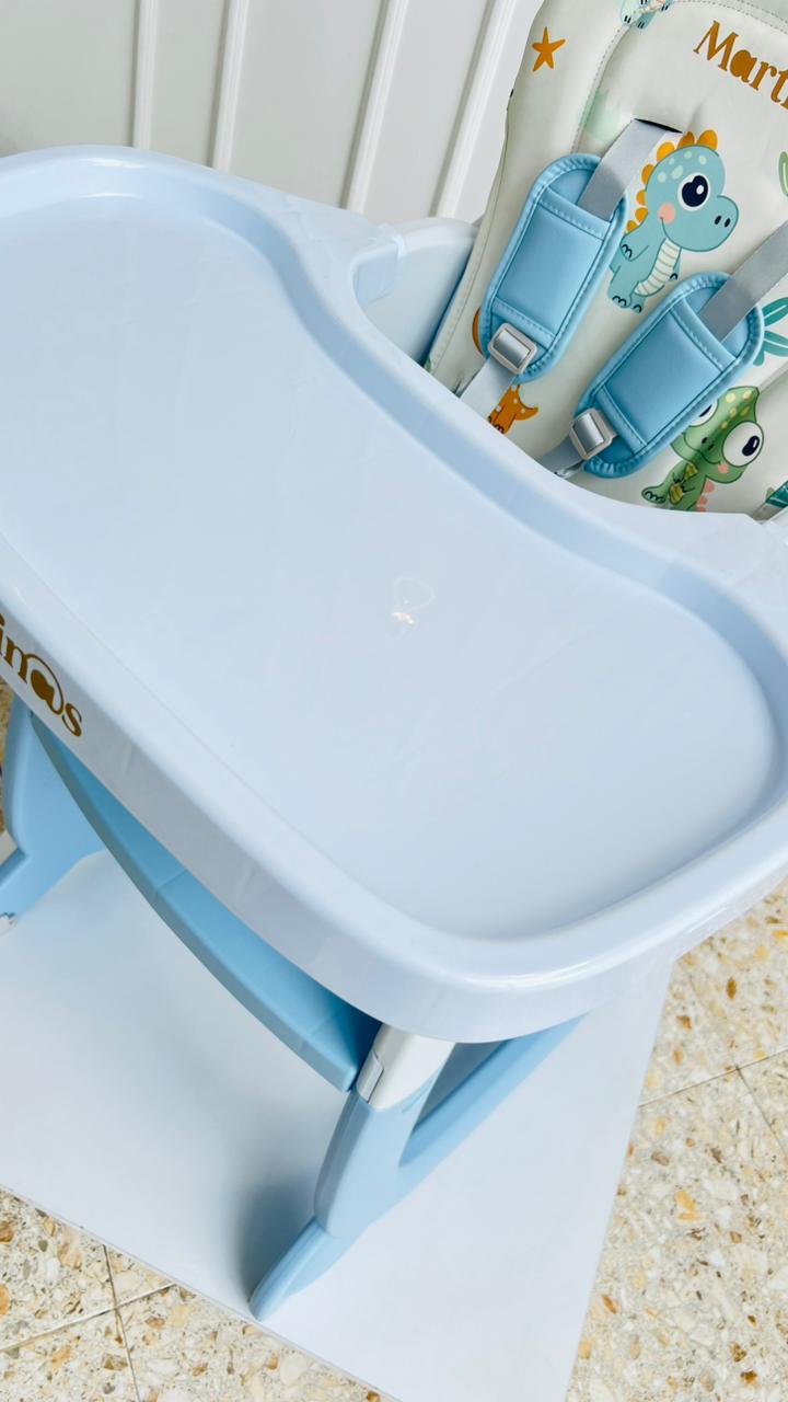 Silla de Comer Multifuncional Martinos Baby – Azul Dinos