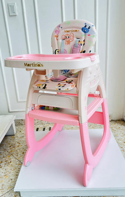 Silla de Comer Multifuncional Martinos Baby – Rosa Animales