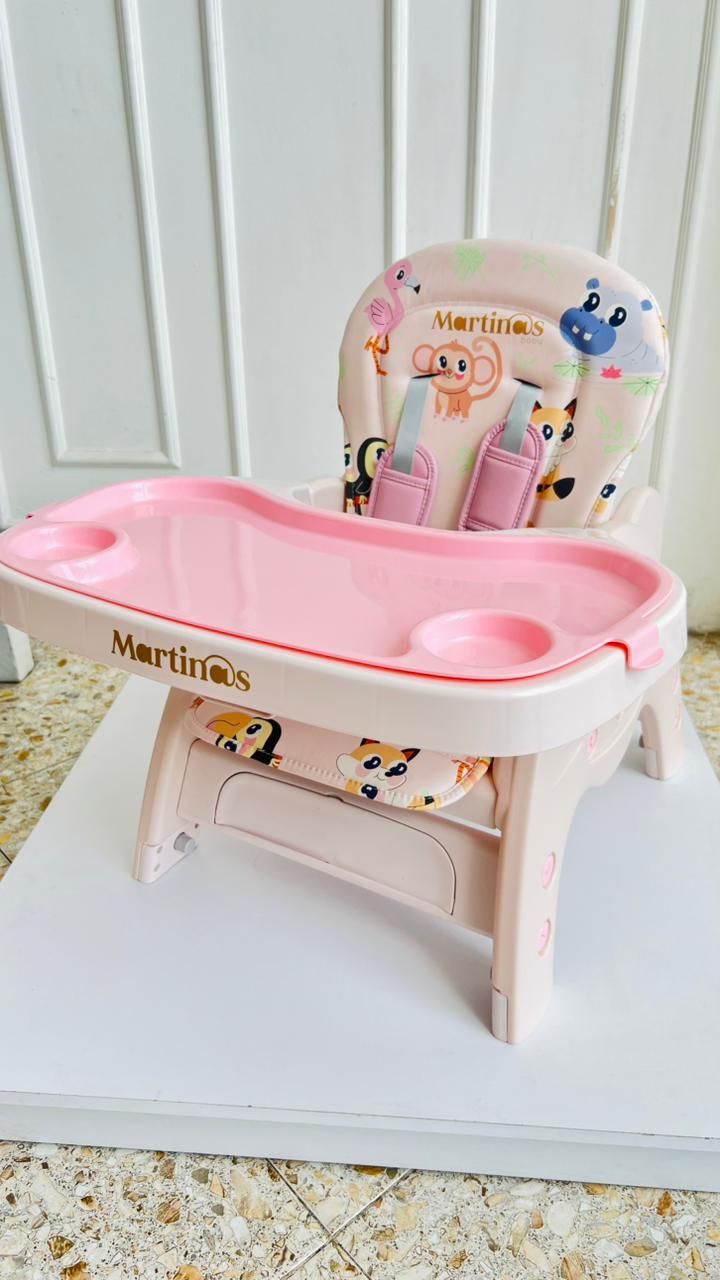 Silla de Comer Multifuncional Martinos Baby – Rosa Animales