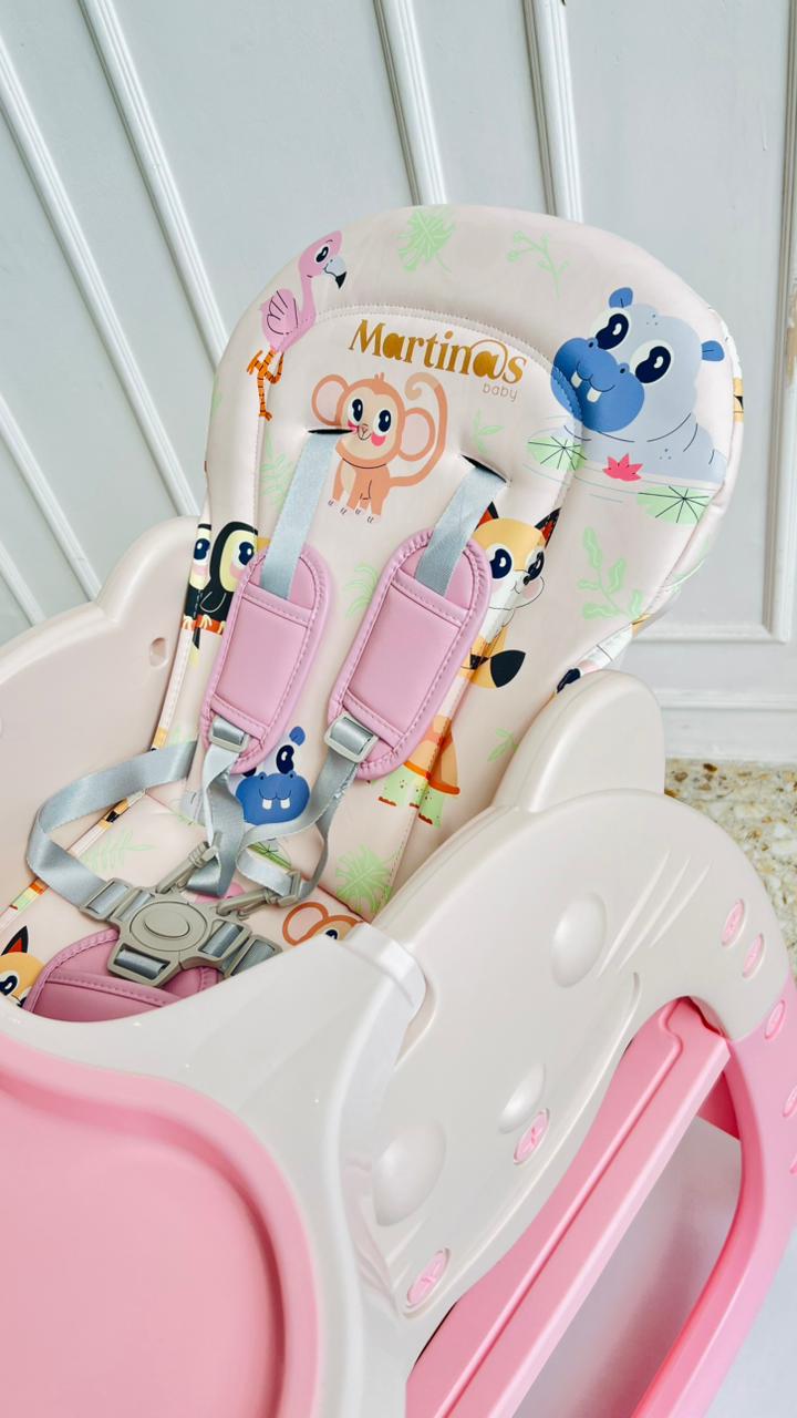 Silla de Comer Multifuncional Martinos Baby – Rosa Animales