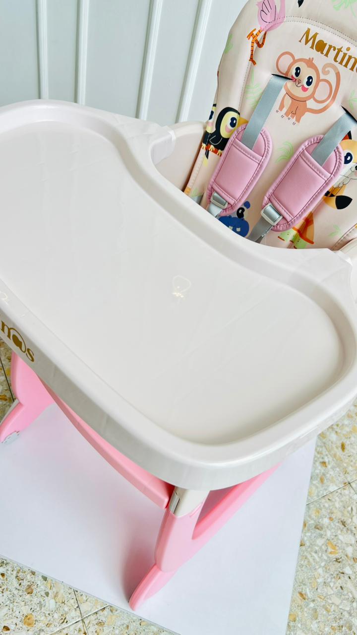 Silla de Comer Multifuncional Martinos Baby – Rosa Animales