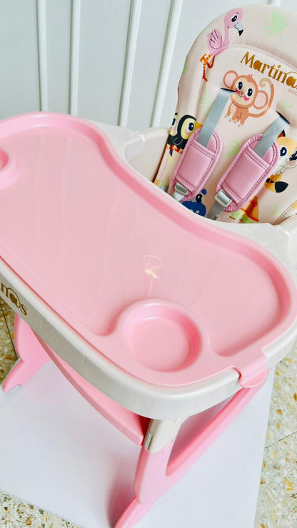 Silla de Comer Multifuncional Martinos Baby – Rosa Animales