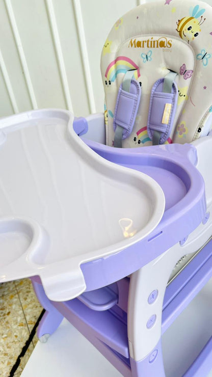 Silla de Comer Multifuncional Martinos Baby – Lila Abejas