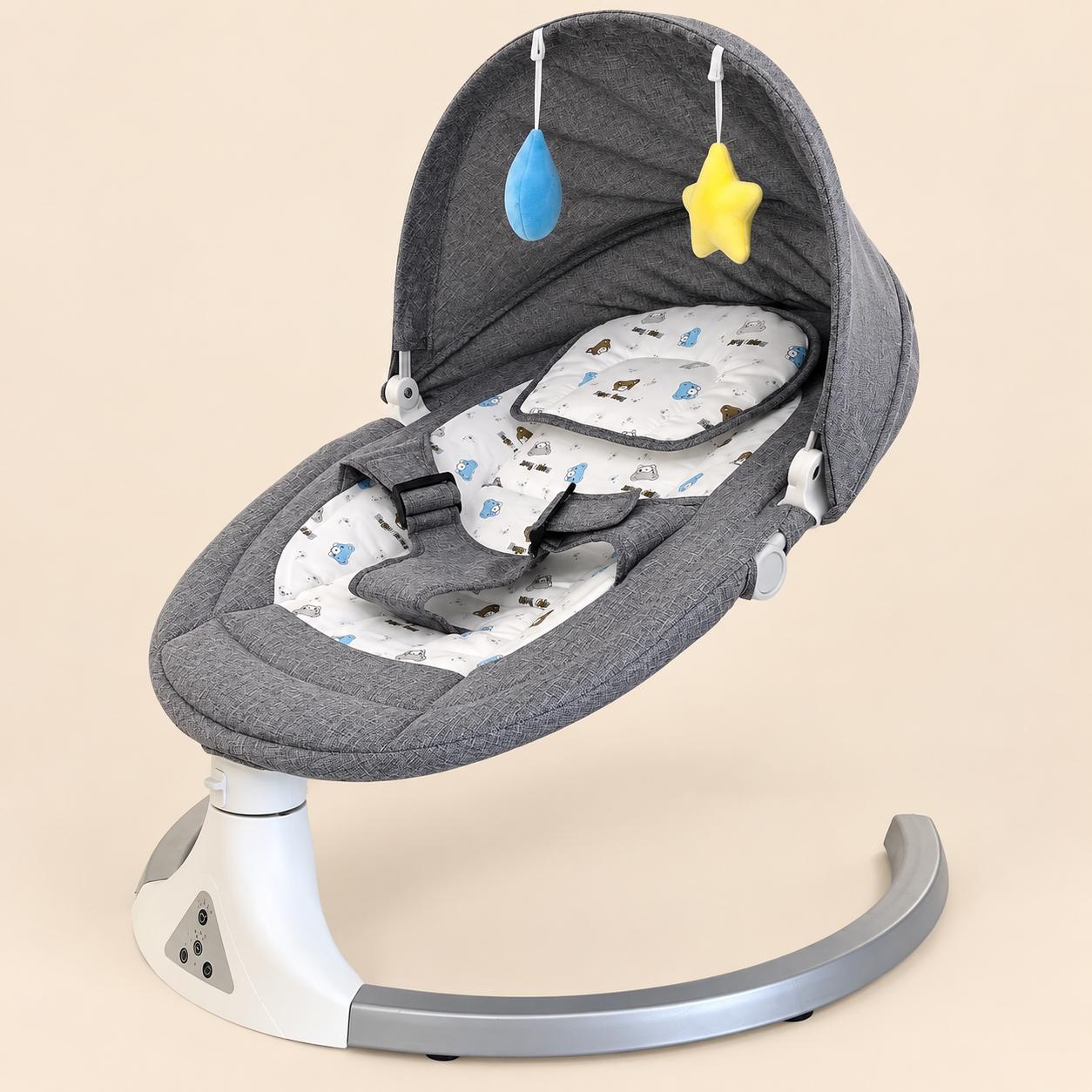 Mecedora Eléctrica para Bebé Happy Bear – Gris