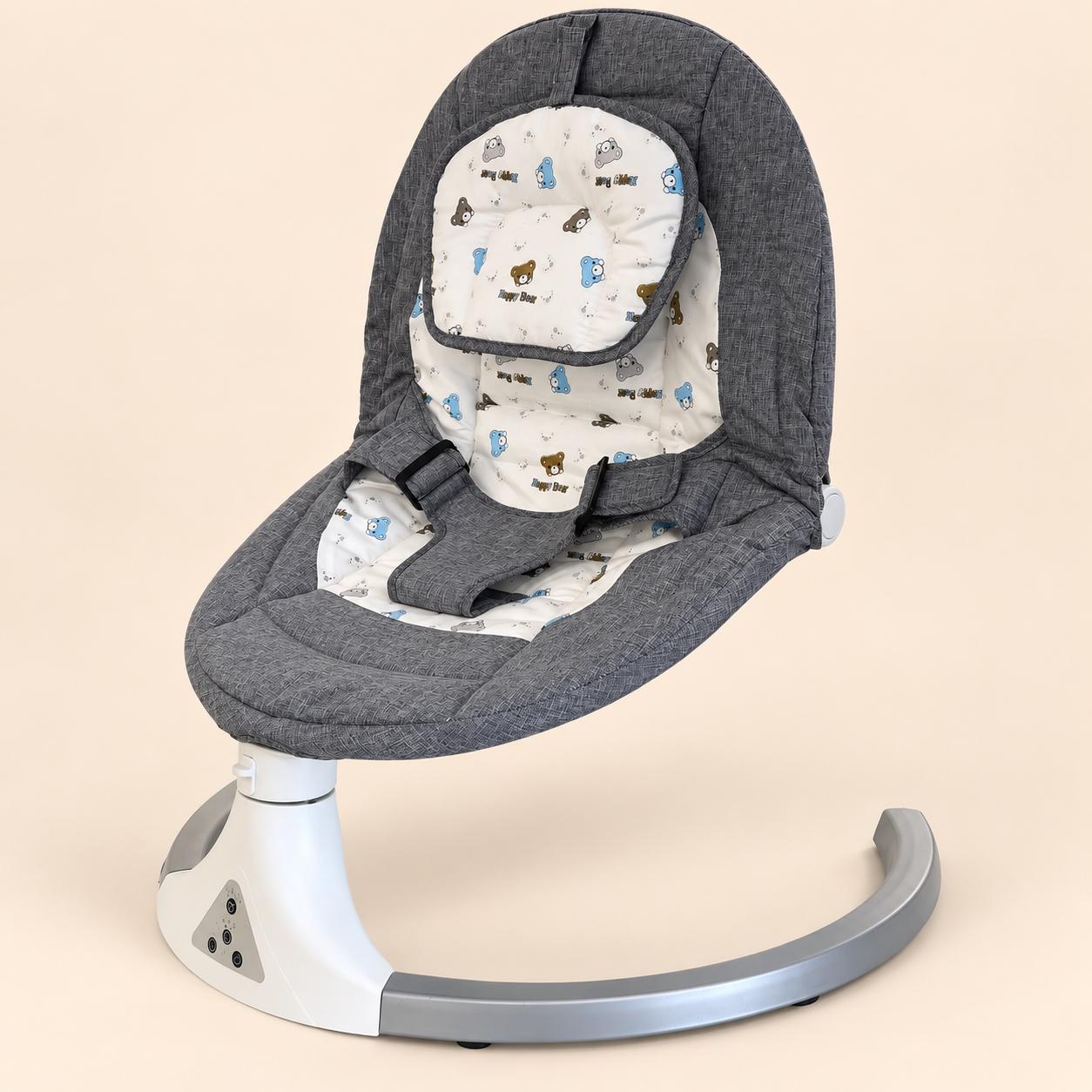Mecedora Eléctrica para Bebé Happy Bear – Gris