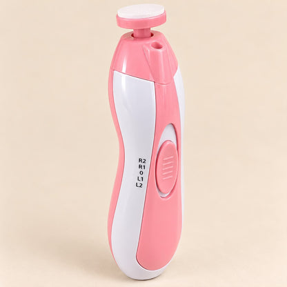 Lima eléctrica de uñas para bebé Kokibebe rosa con 6 cabezales y estuche