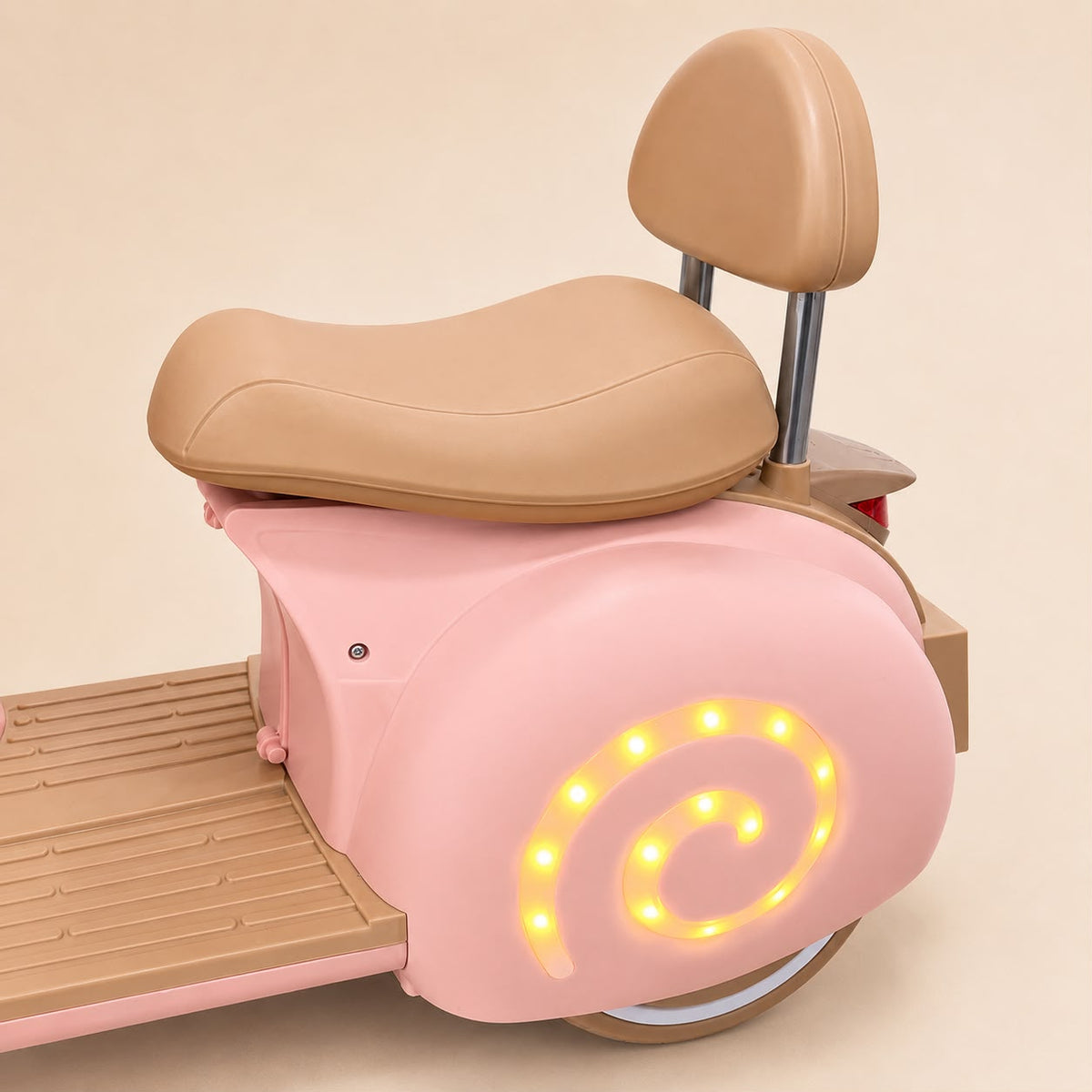 Moto scooter eléctrica niños rosa – juguete montable con luces y música para niños