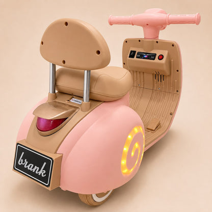 Moto scooter eléctrica niños rosa – dimensiones: 90 cm largo, 60 cm alto, 36 cm ancho manillar