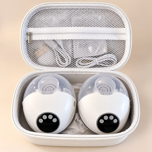 Kit de extractor eléctrico doble MY-382 blanco con estuche y accesorios