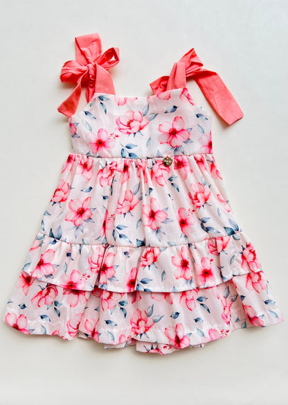 VESTIDO FLORAL CON TIRAS AJUSTABLES