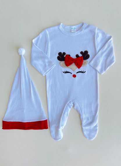 ENTERIZO NAVIDEÑO DE RENITO NIÑA CON GORRO