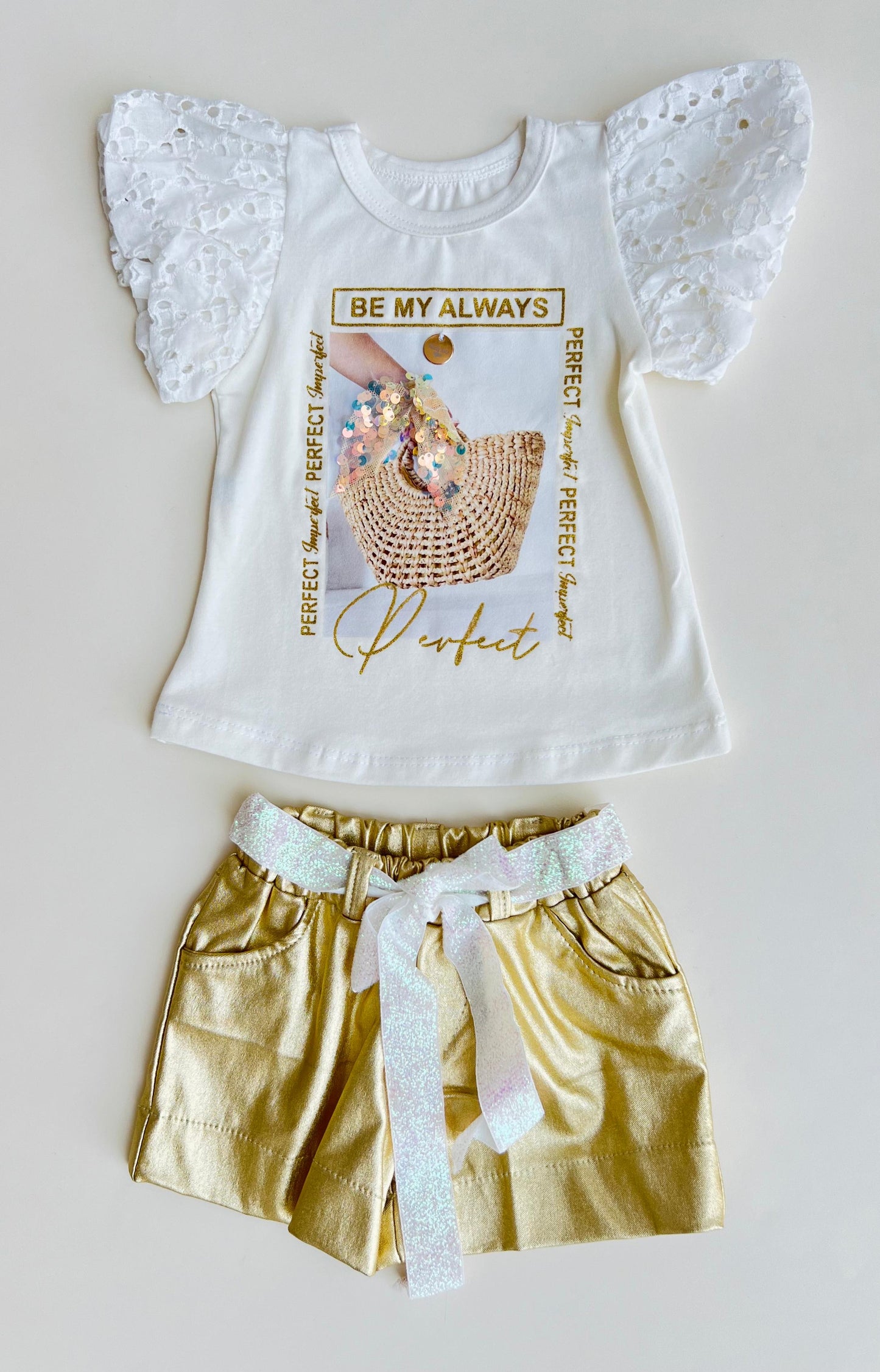 CONJUNTO DOS PIEZAS DORADO HEIDY KIDS