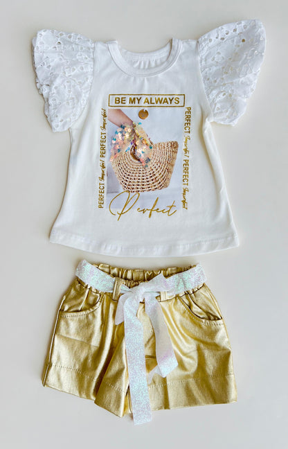 CONJUNTO DOS PIEZAS DORADO HEIDY KIDS