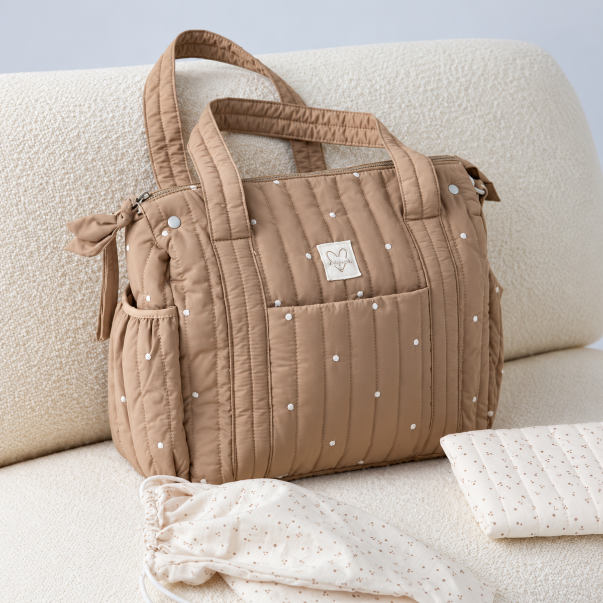 Bolso Pañalera Mayoral Canela con Cambiador y Mochila