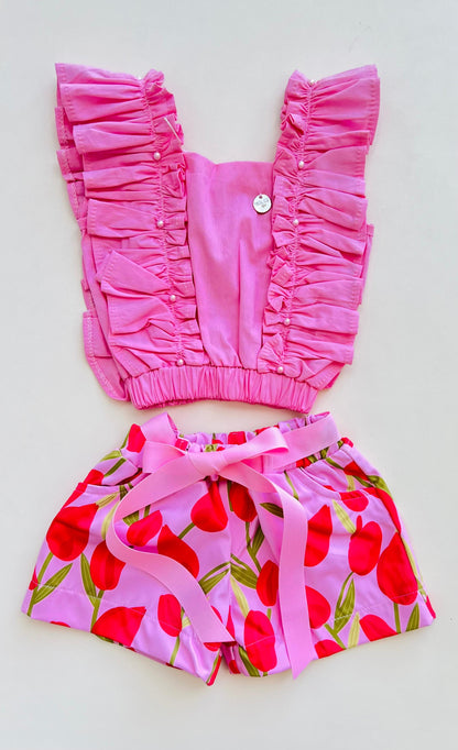 CONJUNTO CON VOLANTES TULIPANES