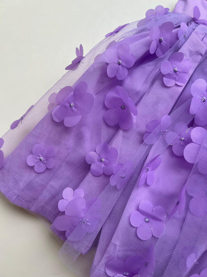 VESTIDO FLORAL LAZOS LILA