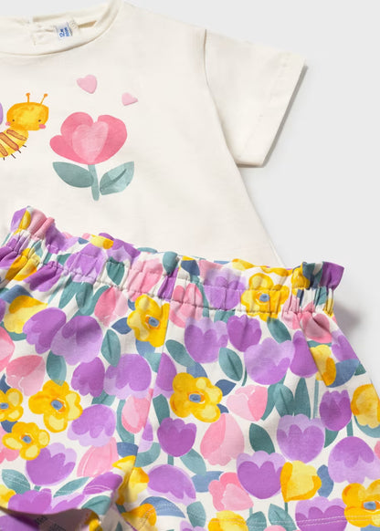 CONJUNTO 3 PIEZAS FLORAL PARA BEBÉ