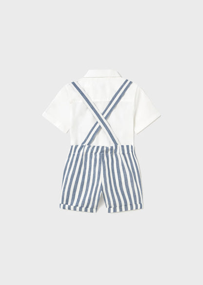 CONJUNTO BERMUDA Y CAMISA RAYAS CON PAJARITA BEBÉ MAYORAL