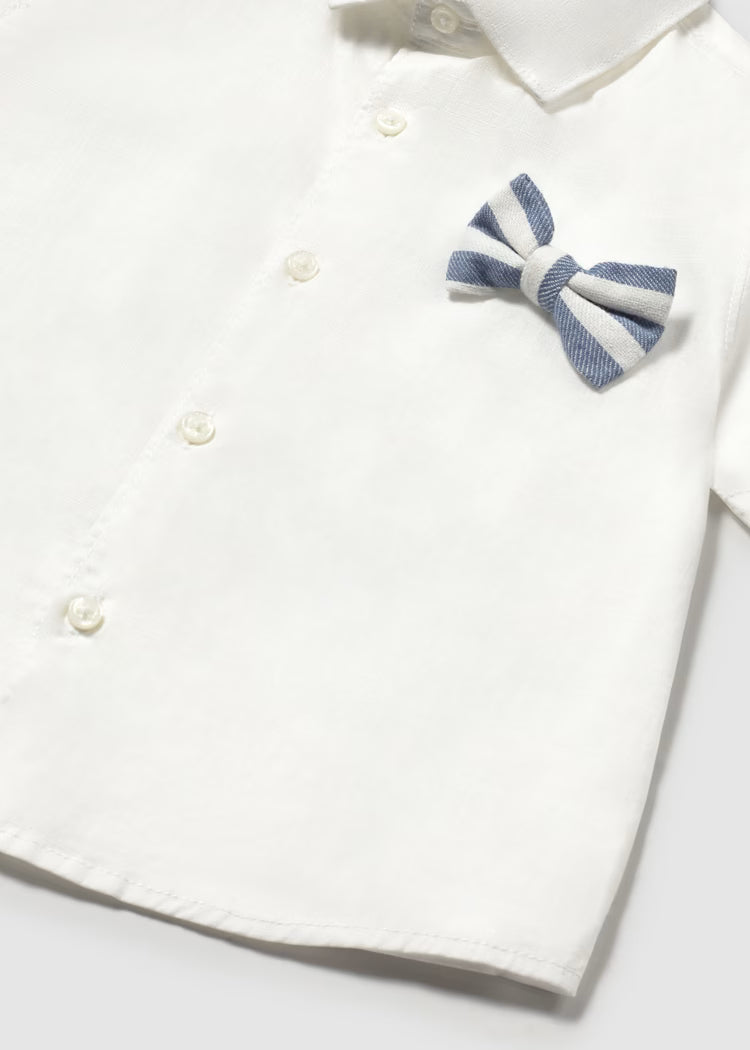 CONJUNTO BERMUDA Y CAMISA RAYAS CON PAJARITA BEBÉ MAYORAL