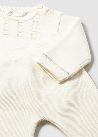 CONJUNTO POLAINA Y JERSEY TRICOT + GORRO - PARA BEBÉ RECIEN NACIDO