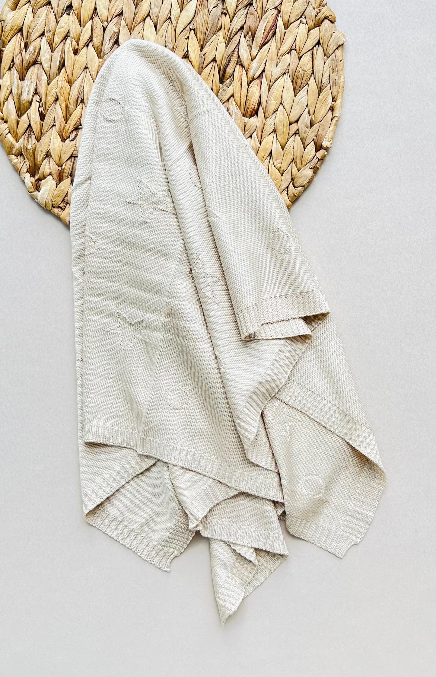 COBIJA TEJIDA ESTRELLAS BEIGE PUPPET