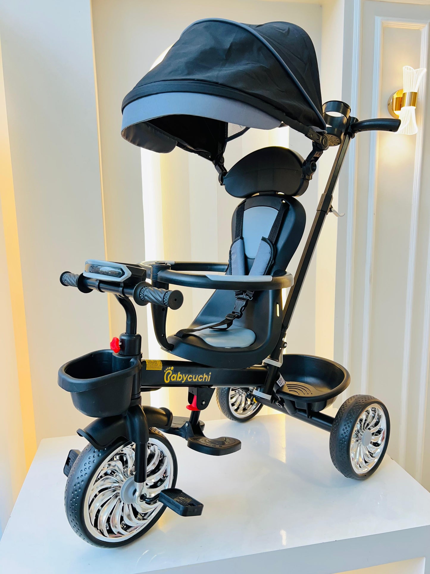 Triciclo Evolutivo Babycuchi – Negro Premium con Rines Cromados