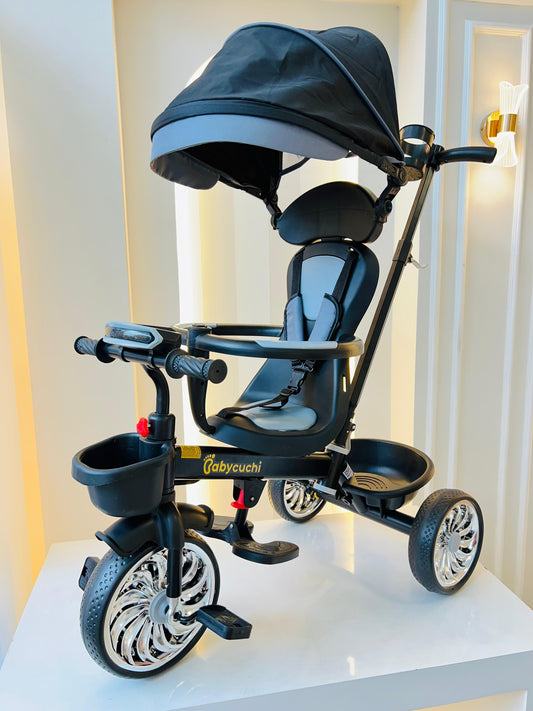 Triciclo Evolutivo Babycuchi – Negro Premium con Rines Cromados