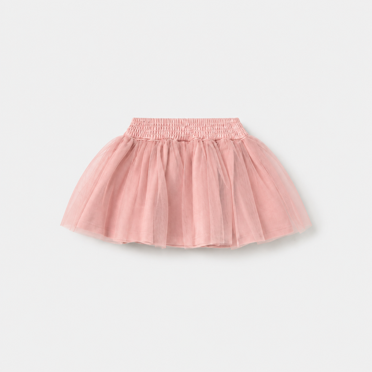 Falda de tul rosa con cintura fruncida del conjunto para recién nacida