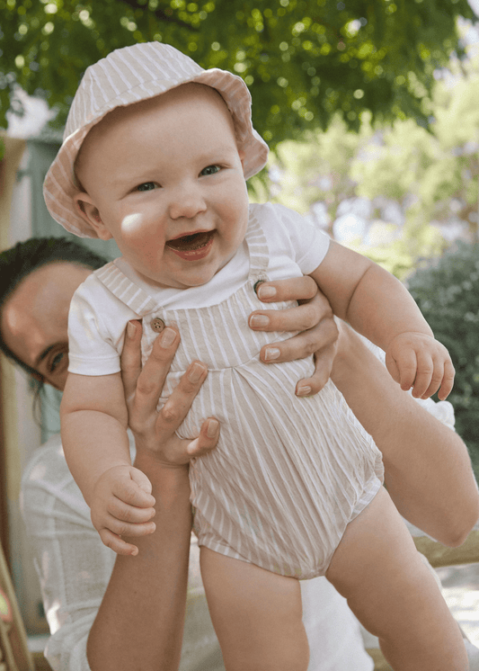 Pelele peto simulado con gorro rayas Mayoral