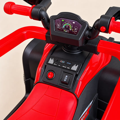 Cuatrimoto infantil BOSS roja con techo y mango de empuje