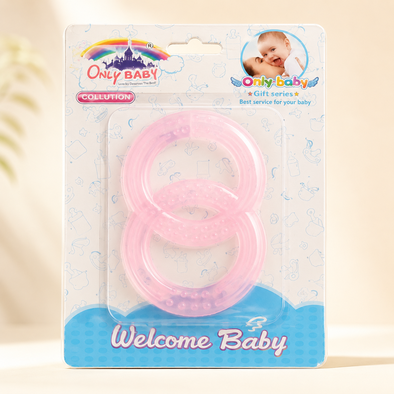 ⭕️Mordedor de Anillos Dobles para Bebé — Silicona Suave, Libre de BPA | Only Baby Gift Series