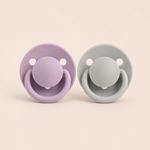 ⭕️CHUPON DE GOMA NATURAL MUNLOVE . 6M+ - LILA Y GRIS AZULADO