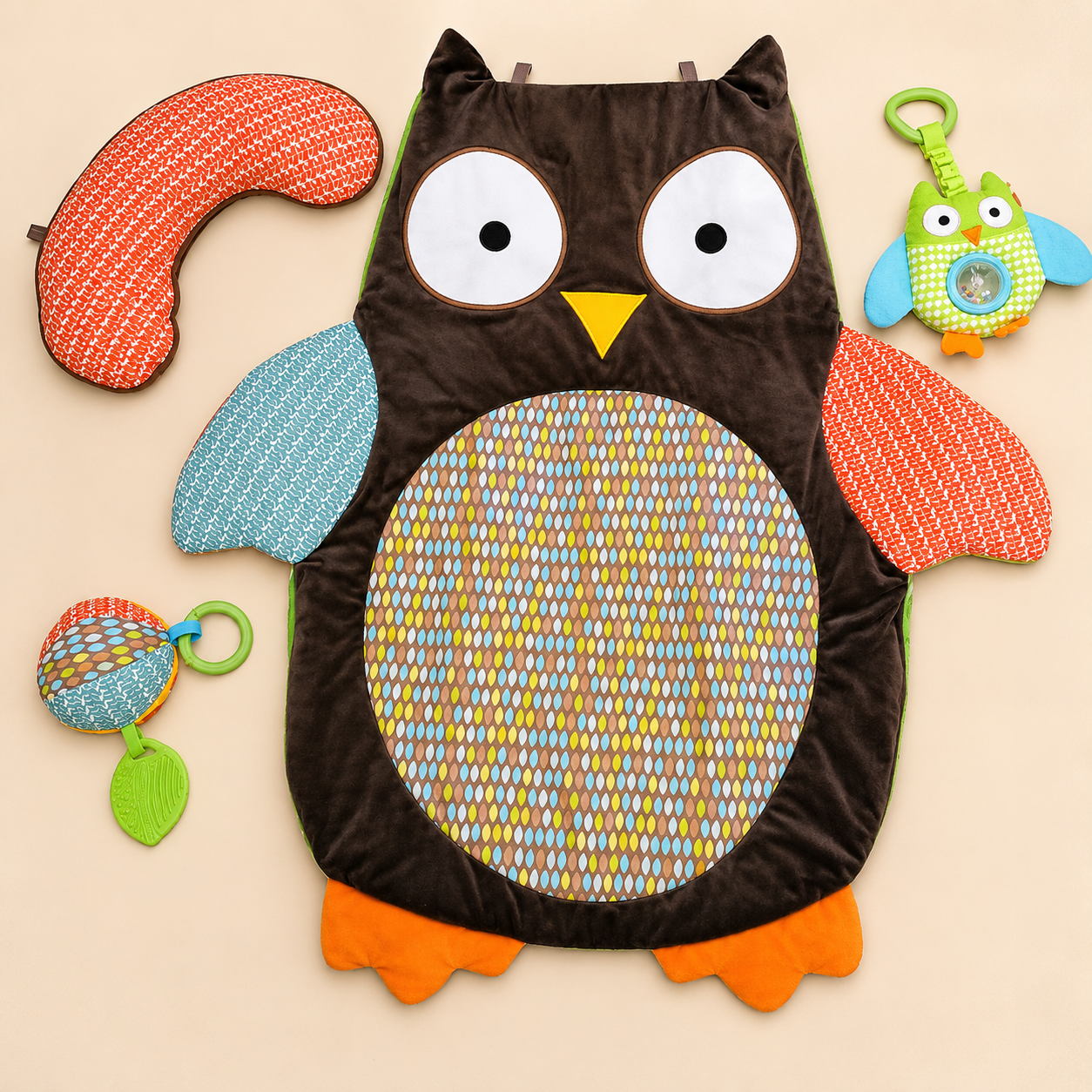 ⭕️Tapete de Gateo con Accesorios - Diseño Búho