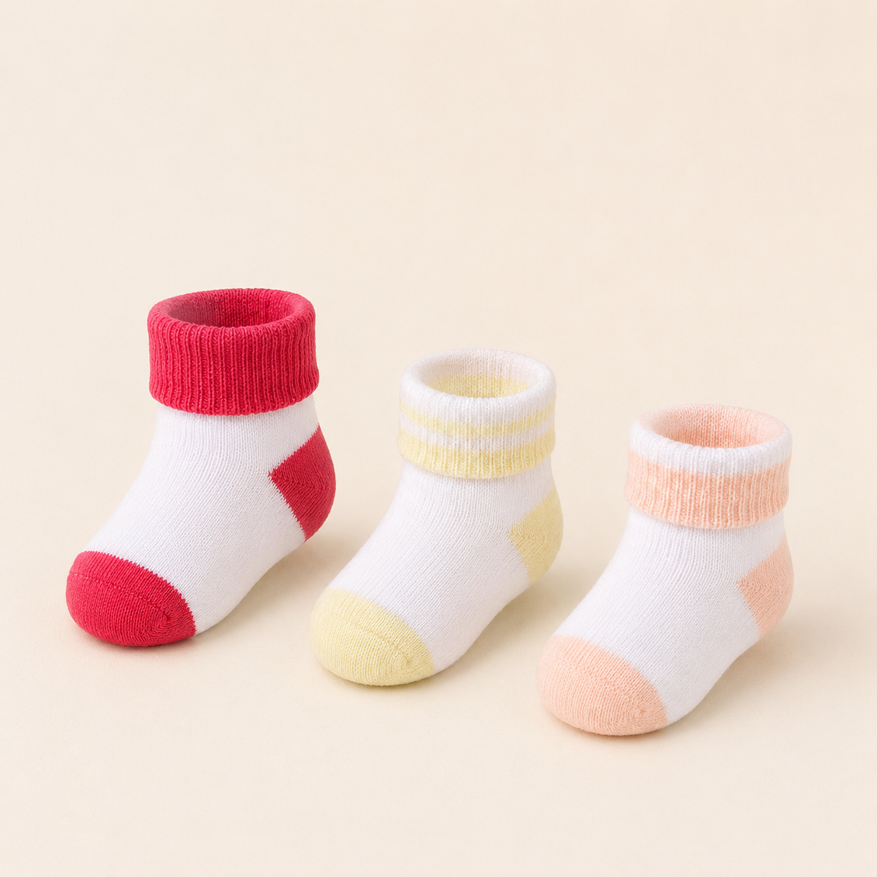⭕️Set x3 Medias para Bebé – Colores Pastel